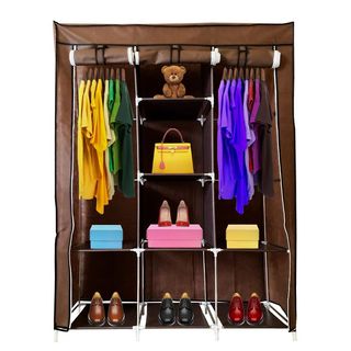Armario Vestidor Tela 170x127x45 Cm Marrón NUEVO