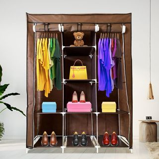 Armario Vestidor Tela 170x127x45 Cm Marrón NUEVO