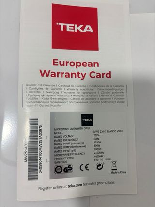 Microondas Teka MWE 230 G Blanco