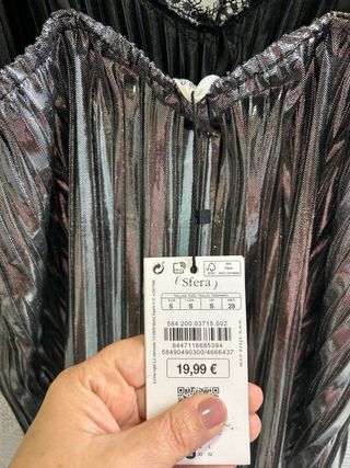 Blusa fiesta plateada y negra