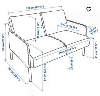 Sofá 2 plazas GLOSTAD IKEA gris