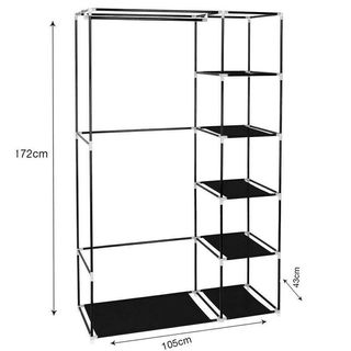 Armario Vestidor De Tela 170x110x45 Cm Negro NUEVO