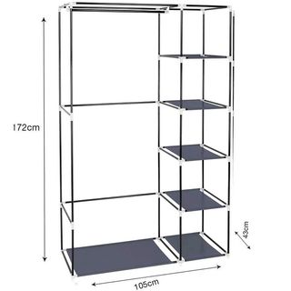 Armario Vestidor De Tela 170x110x45 Cm Gris NUEVO