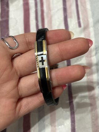 Pack de Pulsera Cruz y Jesús Marrón Plata y dorada