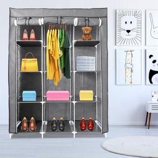 Armario Vestidor Tela Puertas 170x130 Gris NUEVO