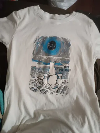 Camiseta Gato Blanco Oporto Talla S