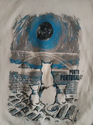 Camiseta Gato Blanco Oporto Talla S