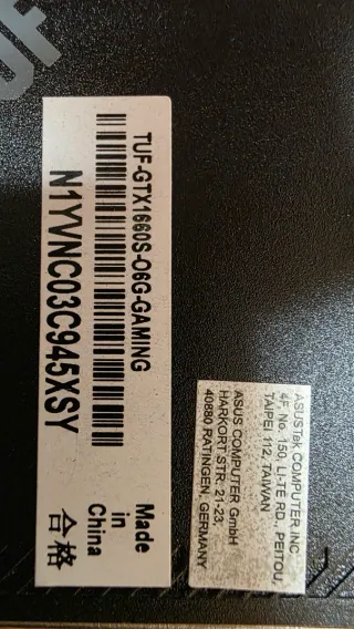 Tarjeta Gráfica ASUS NVIDIA 1660 Super