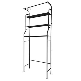 Estantería De Baño WC 3 Baldas 163x68 Negro NUEVO