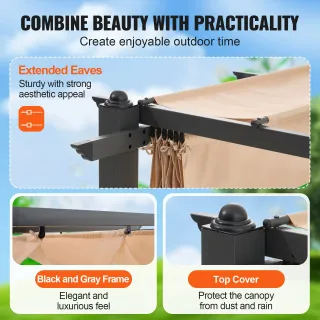 Pergolato Retrattile Esterni 2,96 x 3,95 x 2,3 Mt.