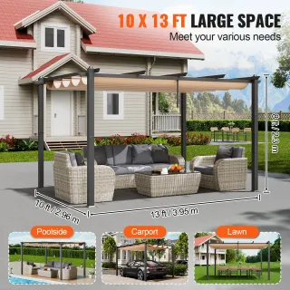 Pergolato Retrattile Esterni 2,96 x 3,95 x 2,3 Mt.