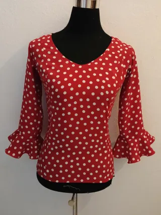 Camisa flamenca lunares roja