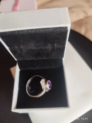 Anillo Plata con Piedra Morada