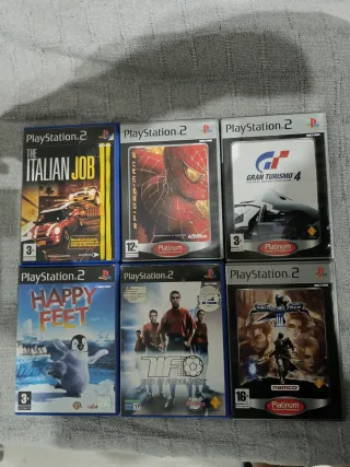 Lote 6 Juegos PS2: Italian Job, Spiderman, GT4, Ha