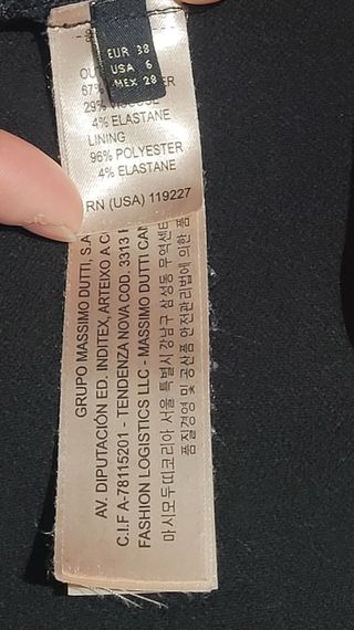 Vestido negro Massimo Dutti