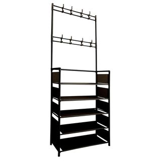 Recibidor Perchero Entrada 5 Baldas Negro NUEVO