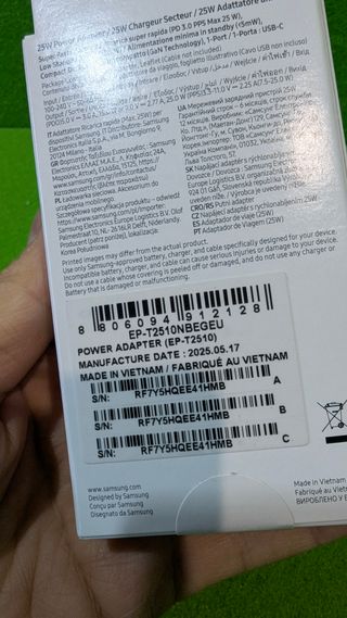 Cargador Samsung USB-C 25W Negro