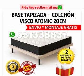 Base tapizada + Colchón Visco 20cm