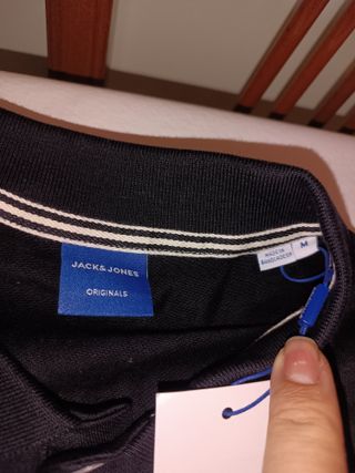 Polo Jack & Jones Hombre Talla M Algodón Negro