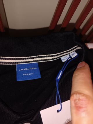 Polo Jack & Jones Hombre Talla M Algodón Negro