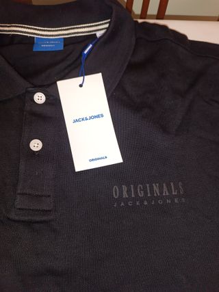 Polo Jack & Jones Hombre Talla M Algodón Negro