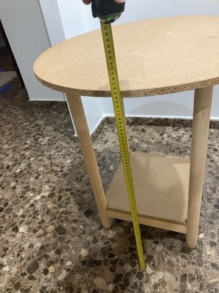 Mesa camilla vestida tela negra y blanca