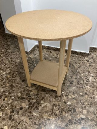 Mesa camilla vestida tela negra y blanca