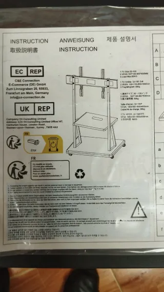 Soporte TV con ruedas y bandeja
