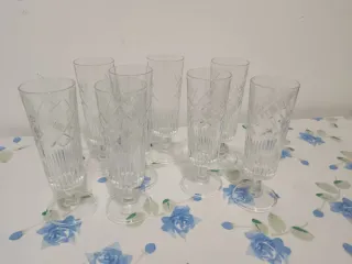 Set 8 Calici Vetro Inciso Eleganti