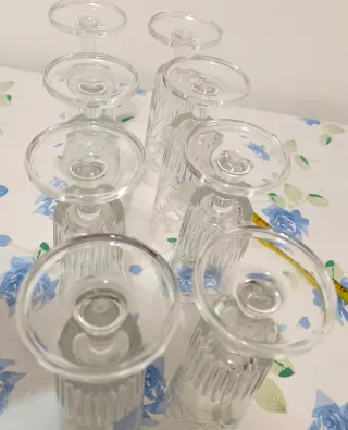 Set 8 Calici Vetro Inciso Eleganti