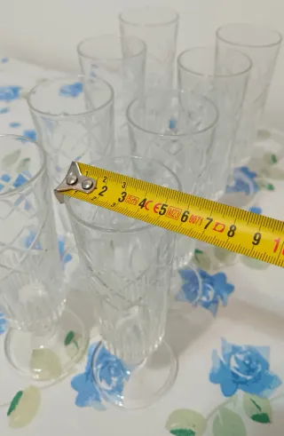 Set 8 Calici Vetro Inciso Eleganti