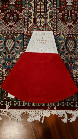 Copribase albero Natale velluto rosso
