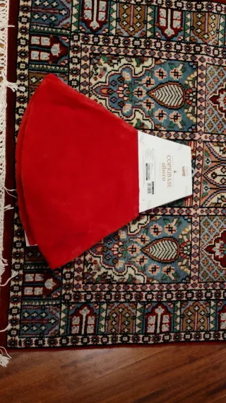 Copribase albero Natale velluto rosso