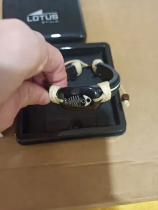 Pulsera Lotus Style Cuero Marrón y Beige