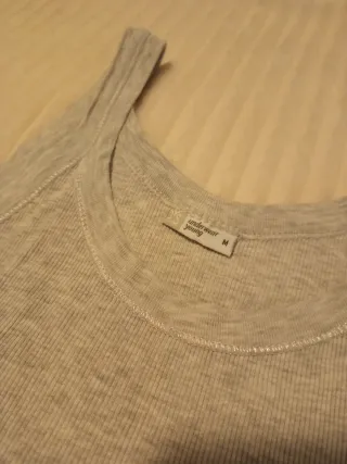 Canottiera a costine grigia