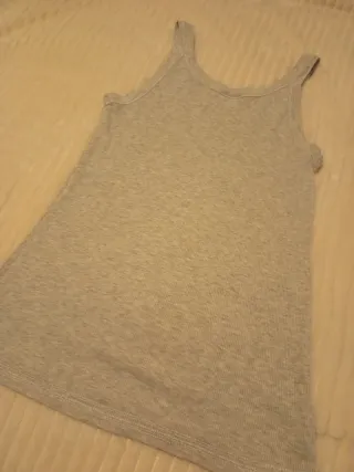 Canottiera a costine grigia