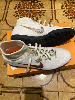 Zapatillas Fútbol Sala Nike Blancas Naranja