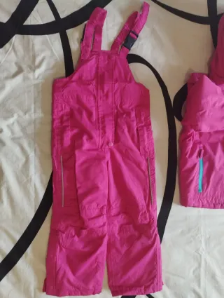 Parka nieve, rosa, calidad, cremalleras contraste