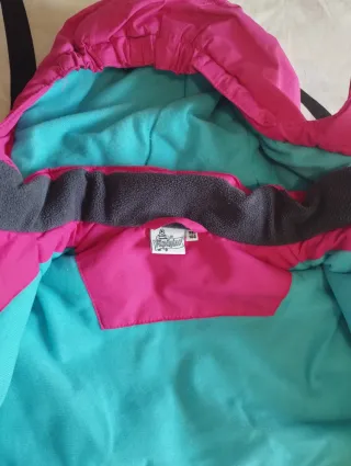 Parka nieve, rosa, calidad, cremalleras contraste
