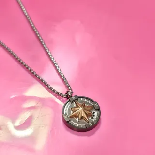 Collana uomo acciaio bussola rosa dei venti