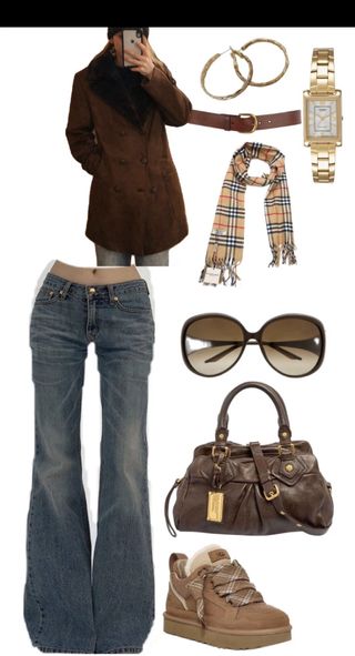 Abrigo Marrón Vintage Y2K 2000s