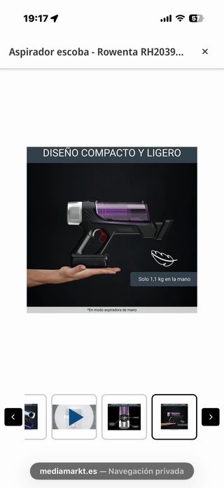 Aspirador Escoba Rowenta RH2039WO X-Force Flex 9