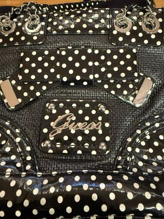 Bolso Guess Negro y Blanco Lunares