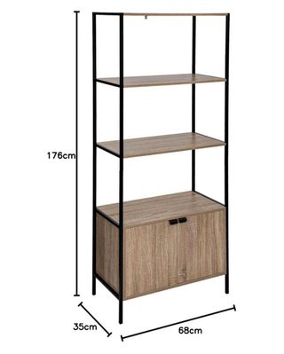 Estantería Aliaj con puertas - Metal y Madera