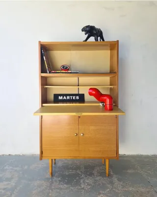 Secreter Mid Century francés. Vintage, 60s.