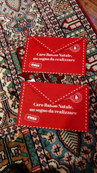 Set 2 buste rosse in panno