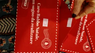 Set 2 buste rosse in panno