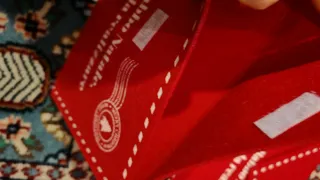 Set 2 buste rosse in panno