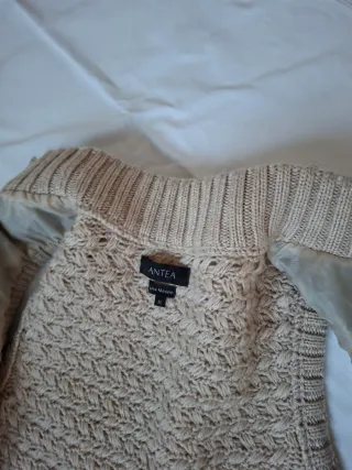 Chaleco Piel y Lana Merino Beige/Marrón Nuevo