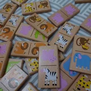 Dominó infantil animales de madera